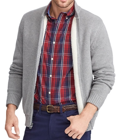 Chaps Sweaters Mens Chaps Sherpa Lined Sweater Jacket Xl Nwt Poshmark